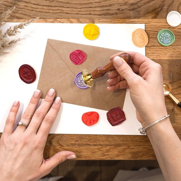 Wax Seal Stamp Kit, 21Pcs Wax Stamp Seal,Vintage Classic Sealing Wax Stamp Head - Picture 6 of 7